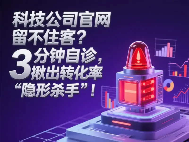 官网留不住客？3分钟自诊，揪出转化率“隐形杀手”！